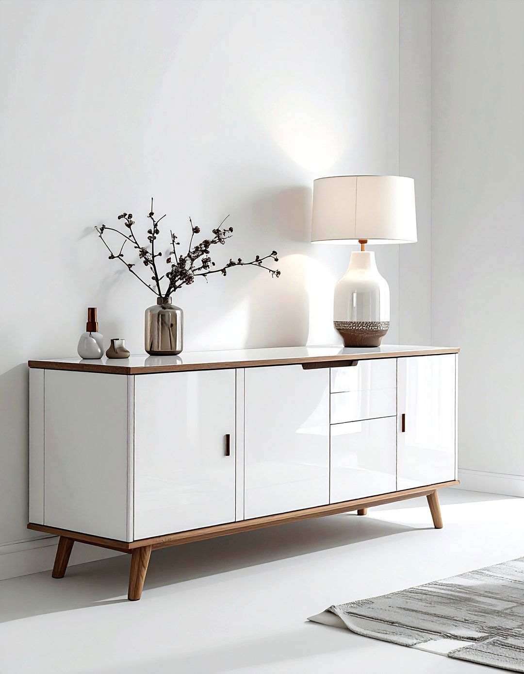White Wood Sideboard - 30 white living room furniture ideas