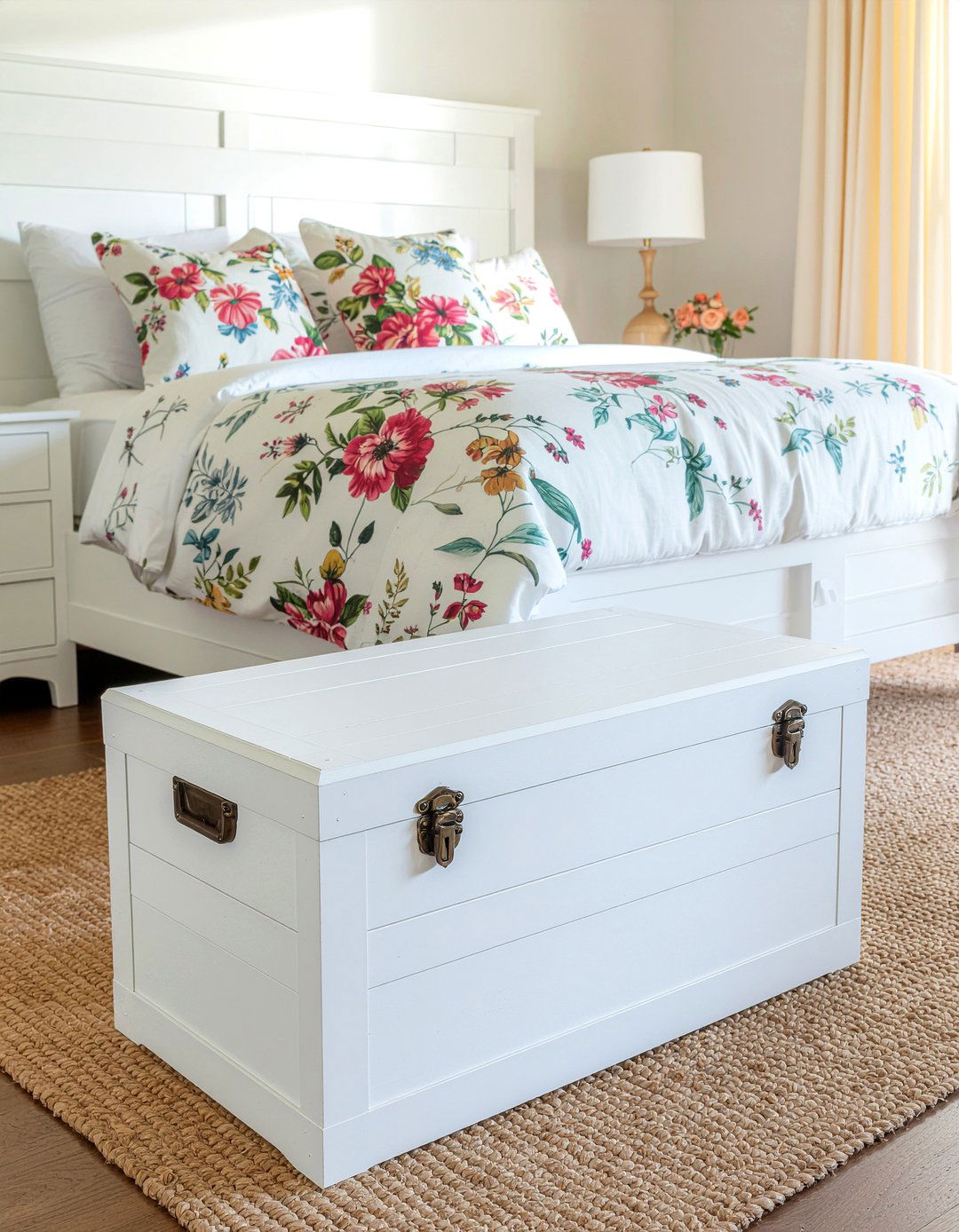 White Wooden Trunk - 30 bedroom storage trunks