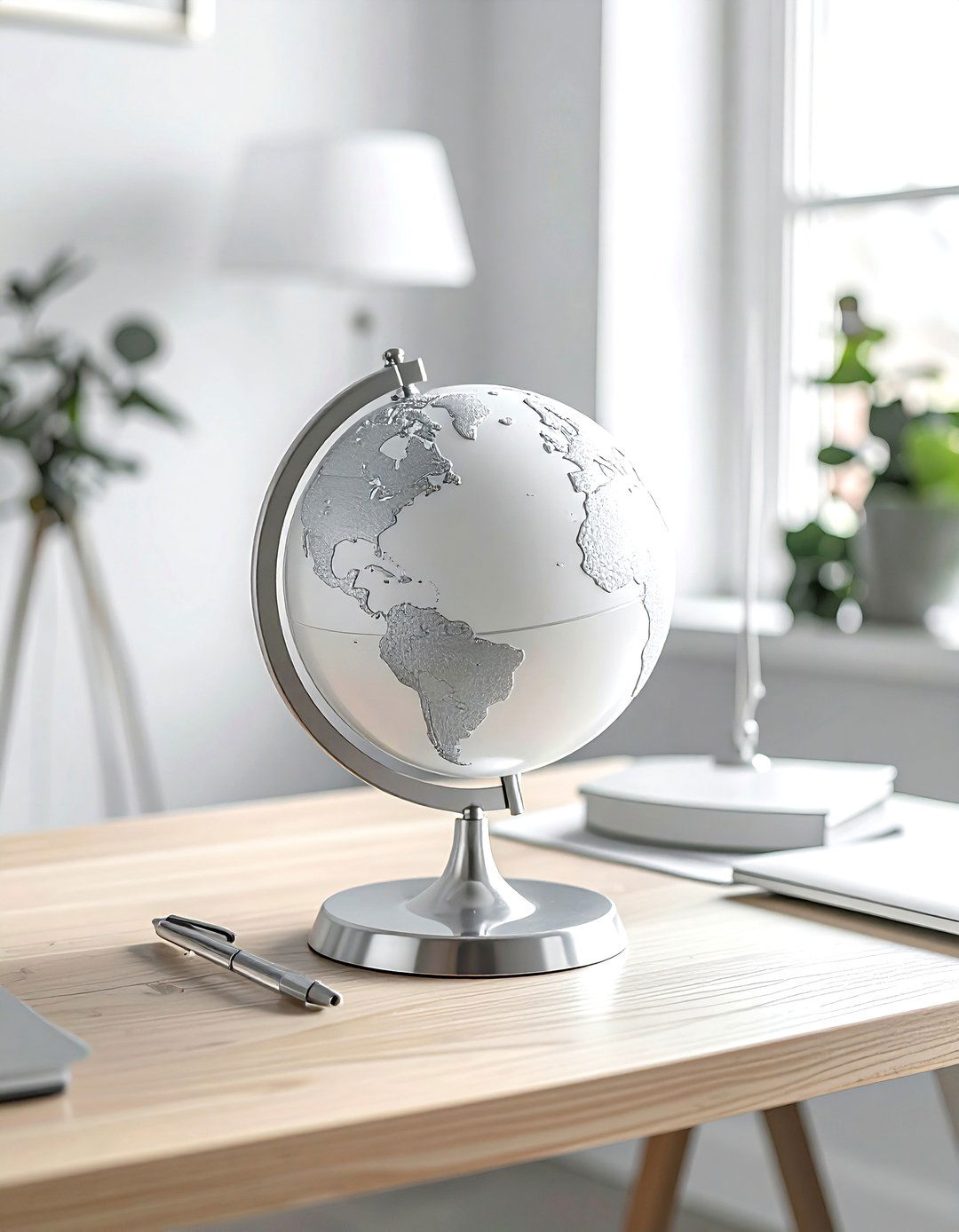 White and Silver Globe - 30 decorative globe ideas