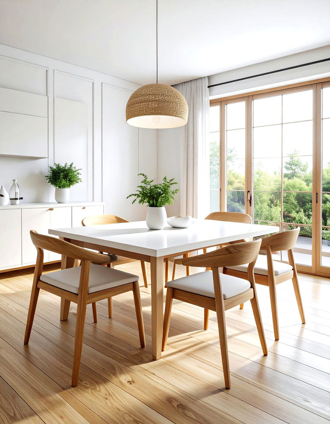 White and Wood Dining Room - 30 white dining room decor ideas