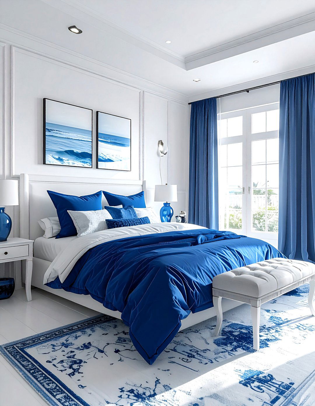 White and blue bedroom - 30 coastal blue bedroom ideas