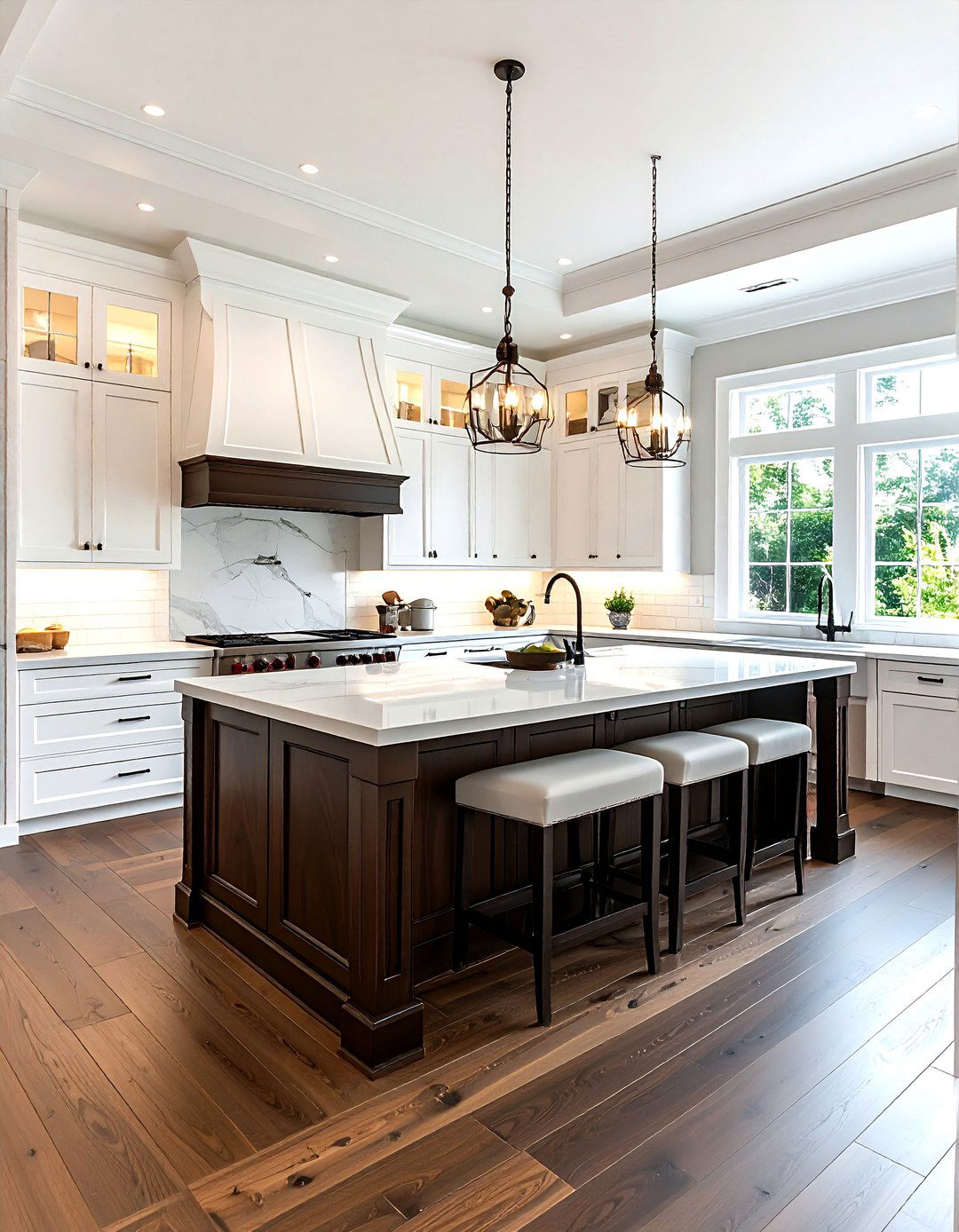 White and espresso kitchen - 30 two-tone cabinet kitchen ideas