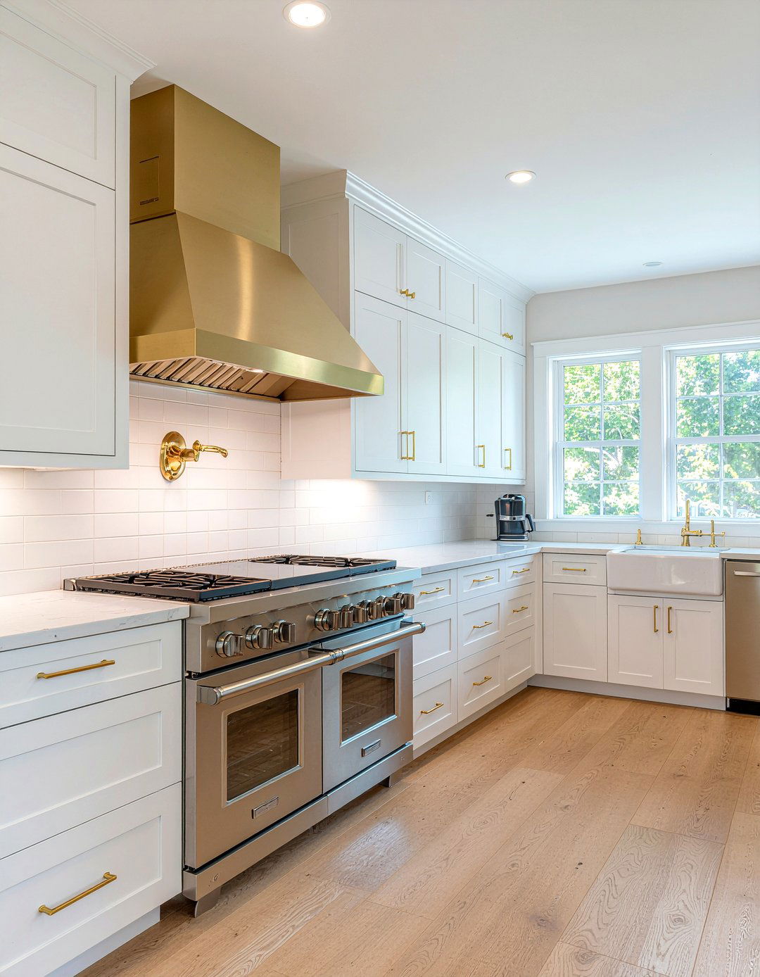 White and gold kitchen - 30 gold kitchen ideas