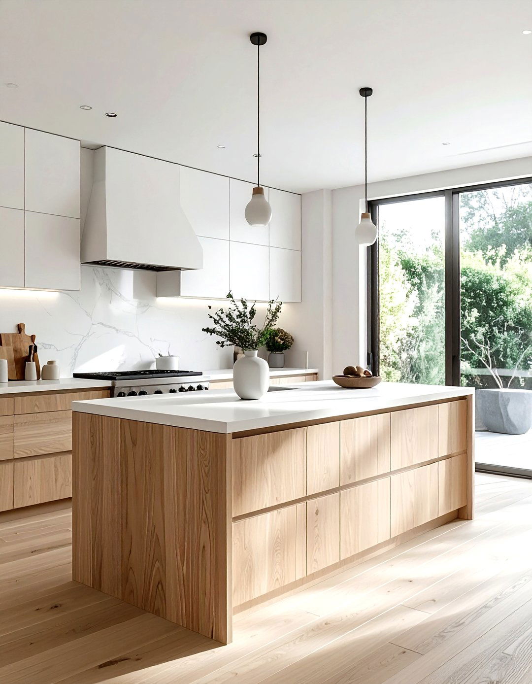 White and light wood kitchen - 30 Scandinavian kitchen ideas