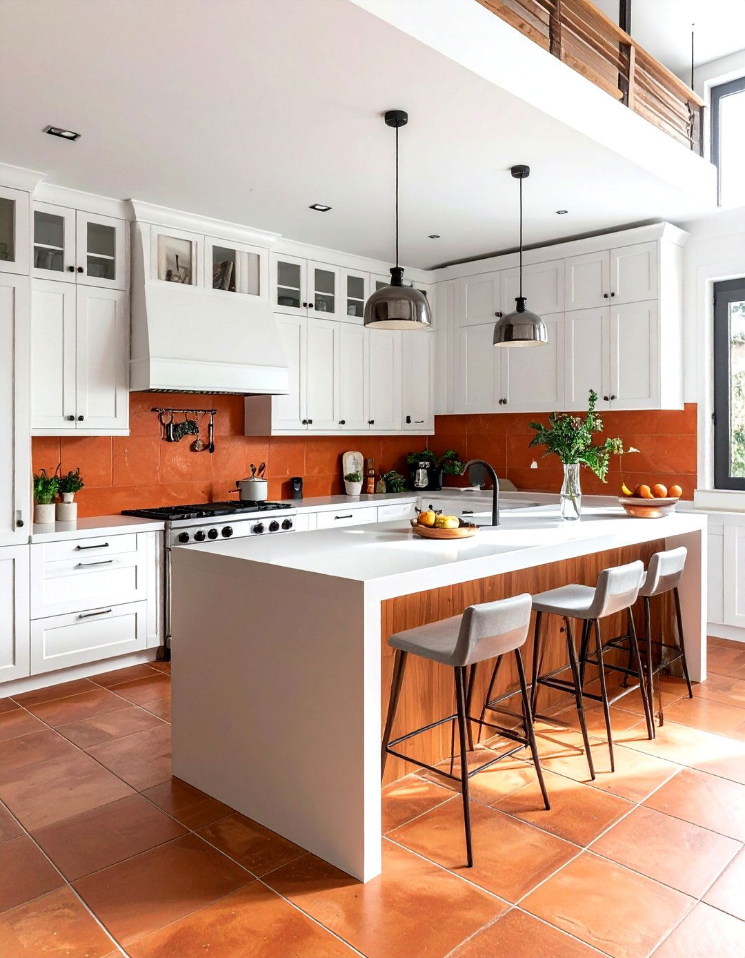 White and terracotta kitchen - 30 terracotta kitchen ideas