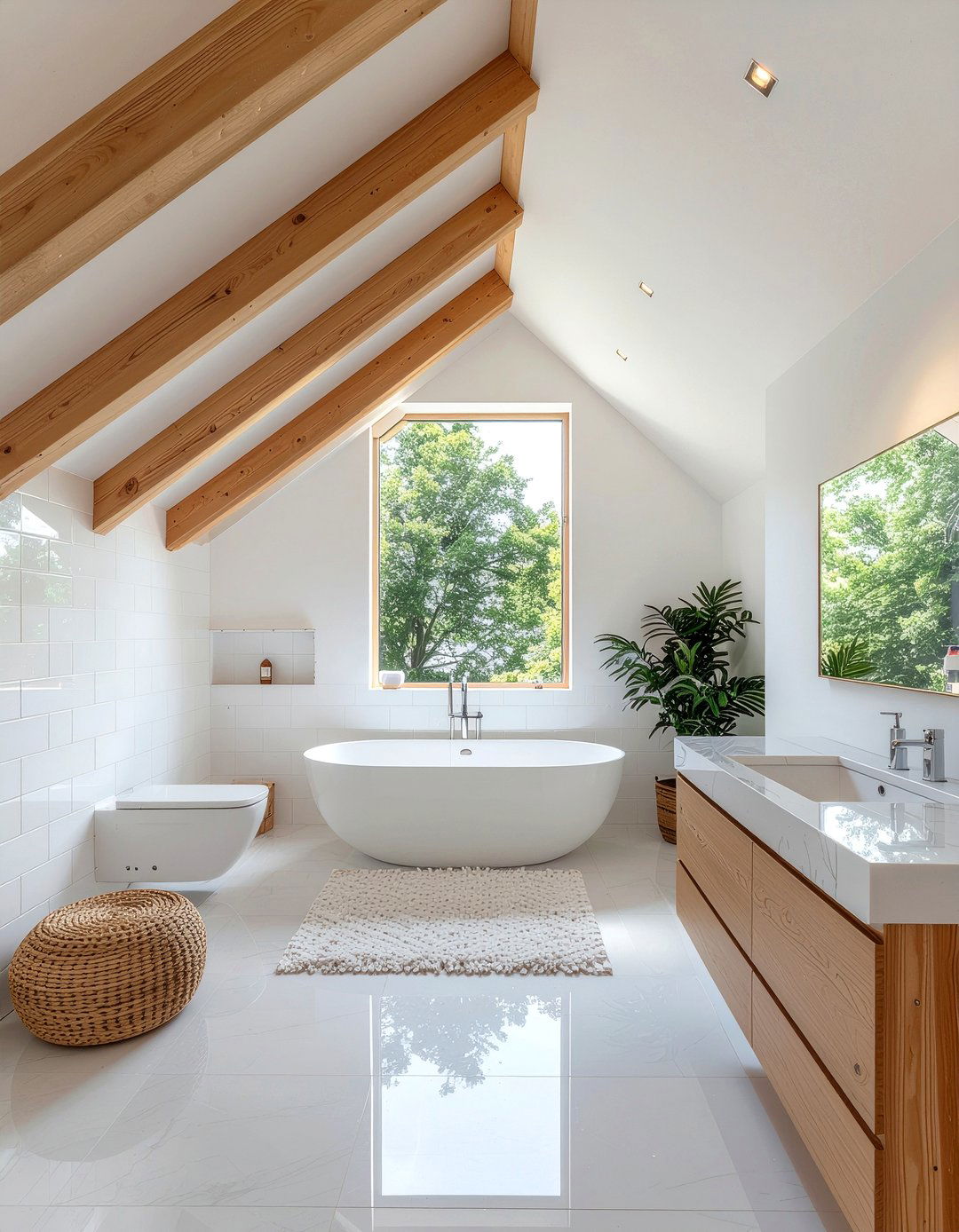 White attic bathroom decor - 30 attic bathroom ideas