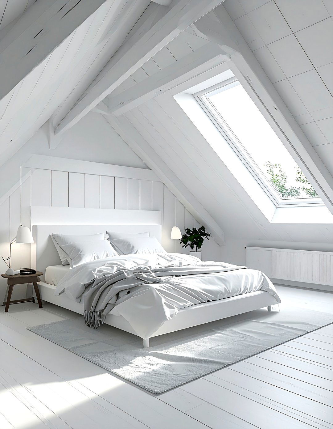 White attic bedroom - 30 white bedroom design ideas