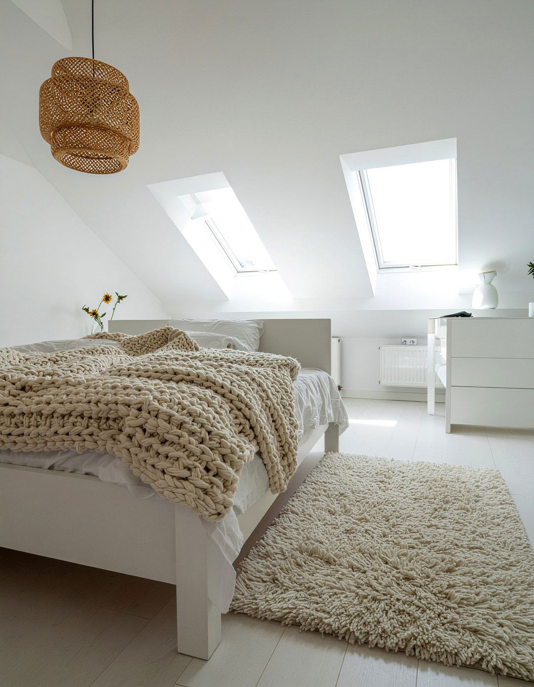 White attic bedroom decor - 30 sloped ceiling bedroom ideas