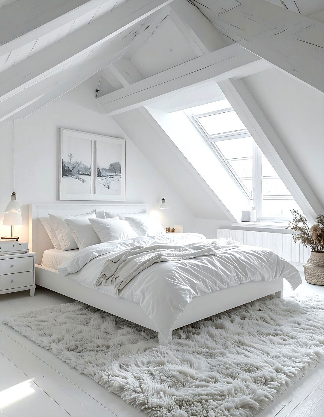White attic bedroom - 30 all white decor ideas