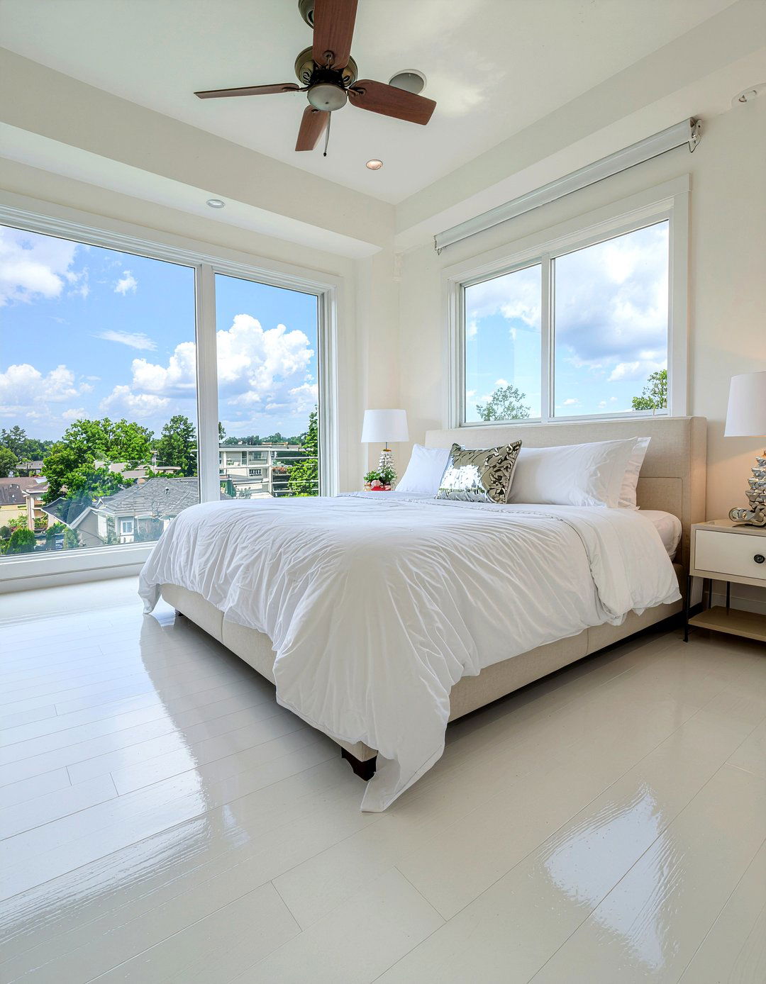 White bamboo flooring - 30 bedroom bamboo flooring ideas