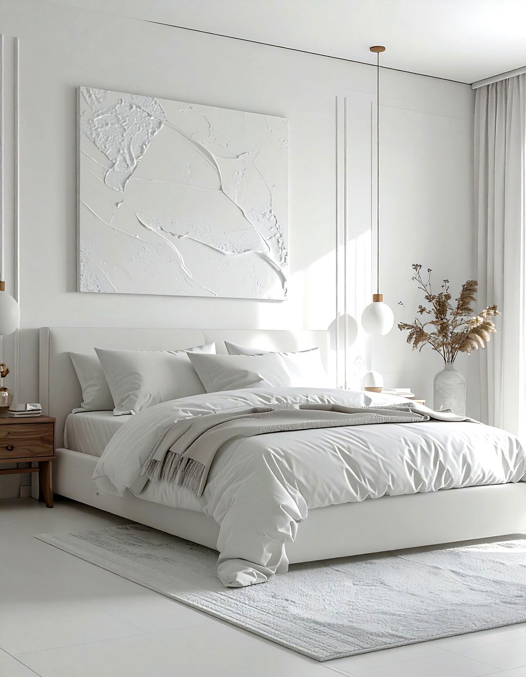 White bedroom art - 30 white bedroom design ideas