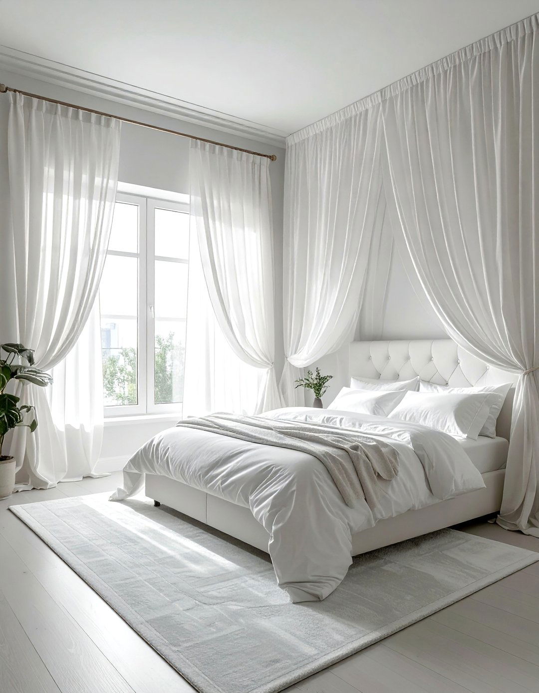 White bedroom curtains - 30 white bedroom design ideas