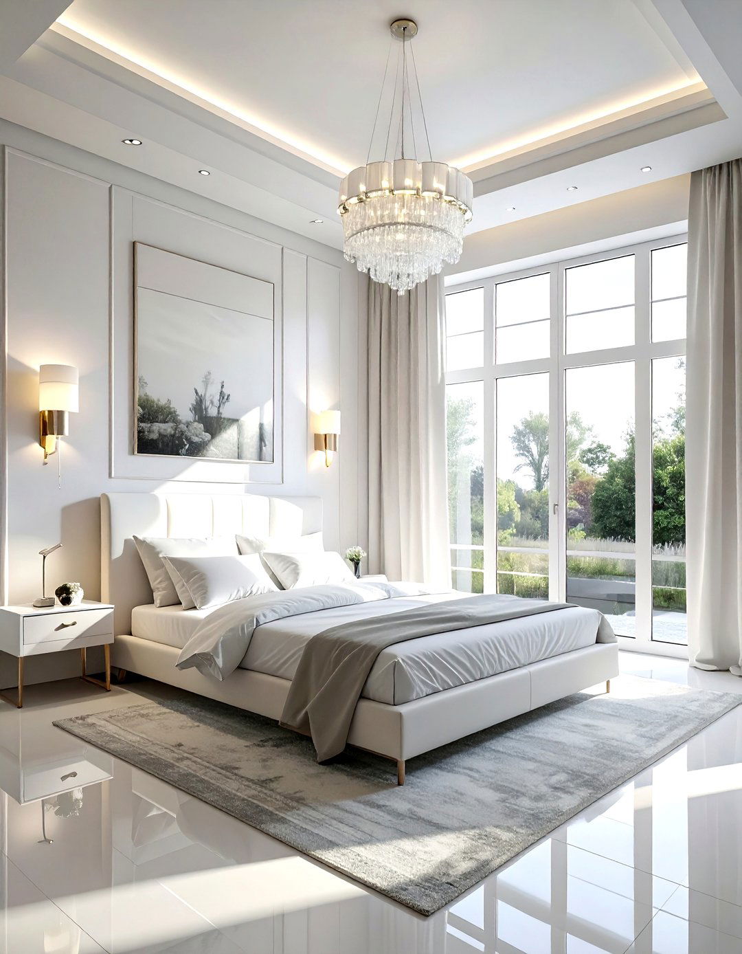 White bedroom lighting - 30 white bedroom design ideas