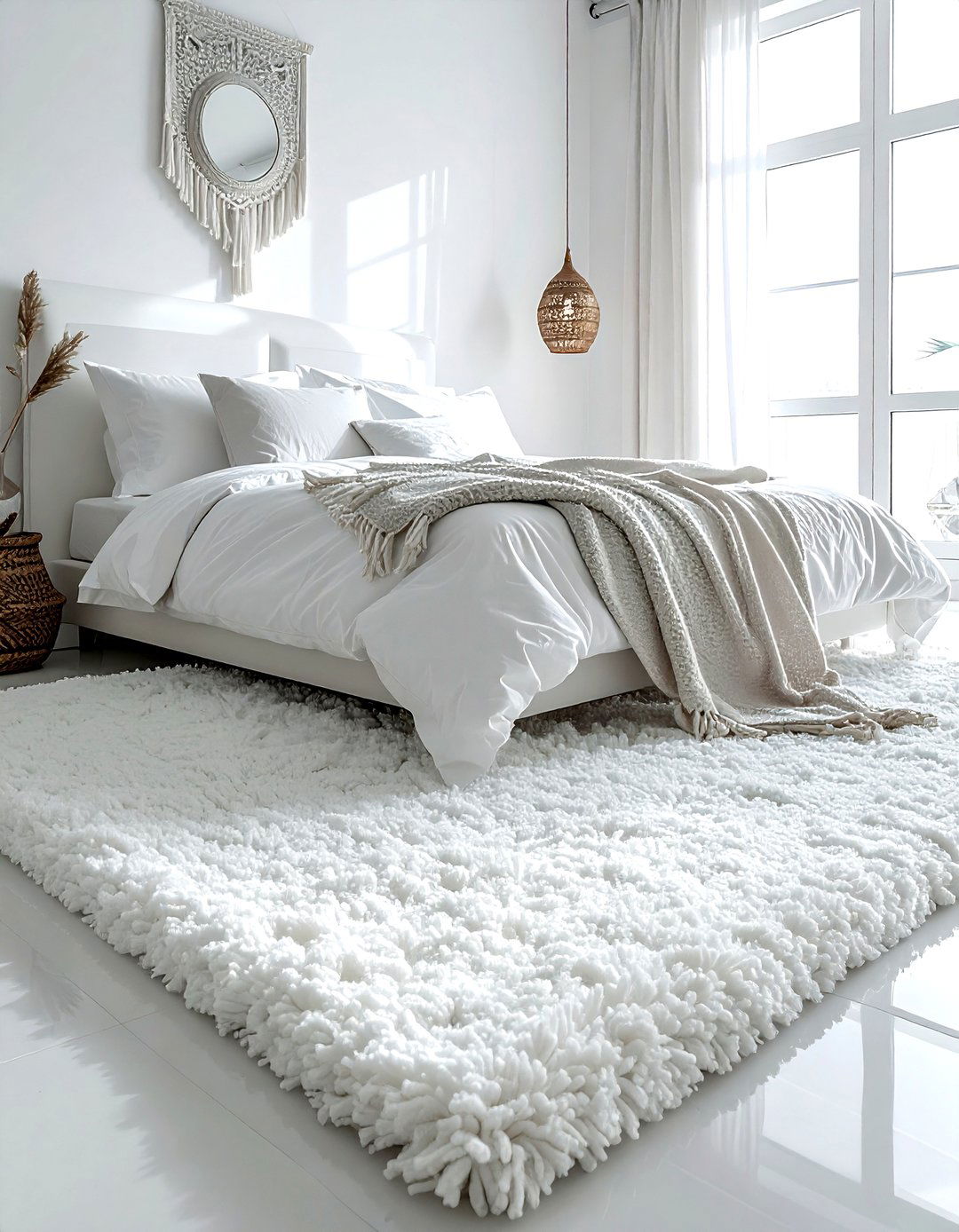 White bedroom rug - 30 white bedroom design ideas