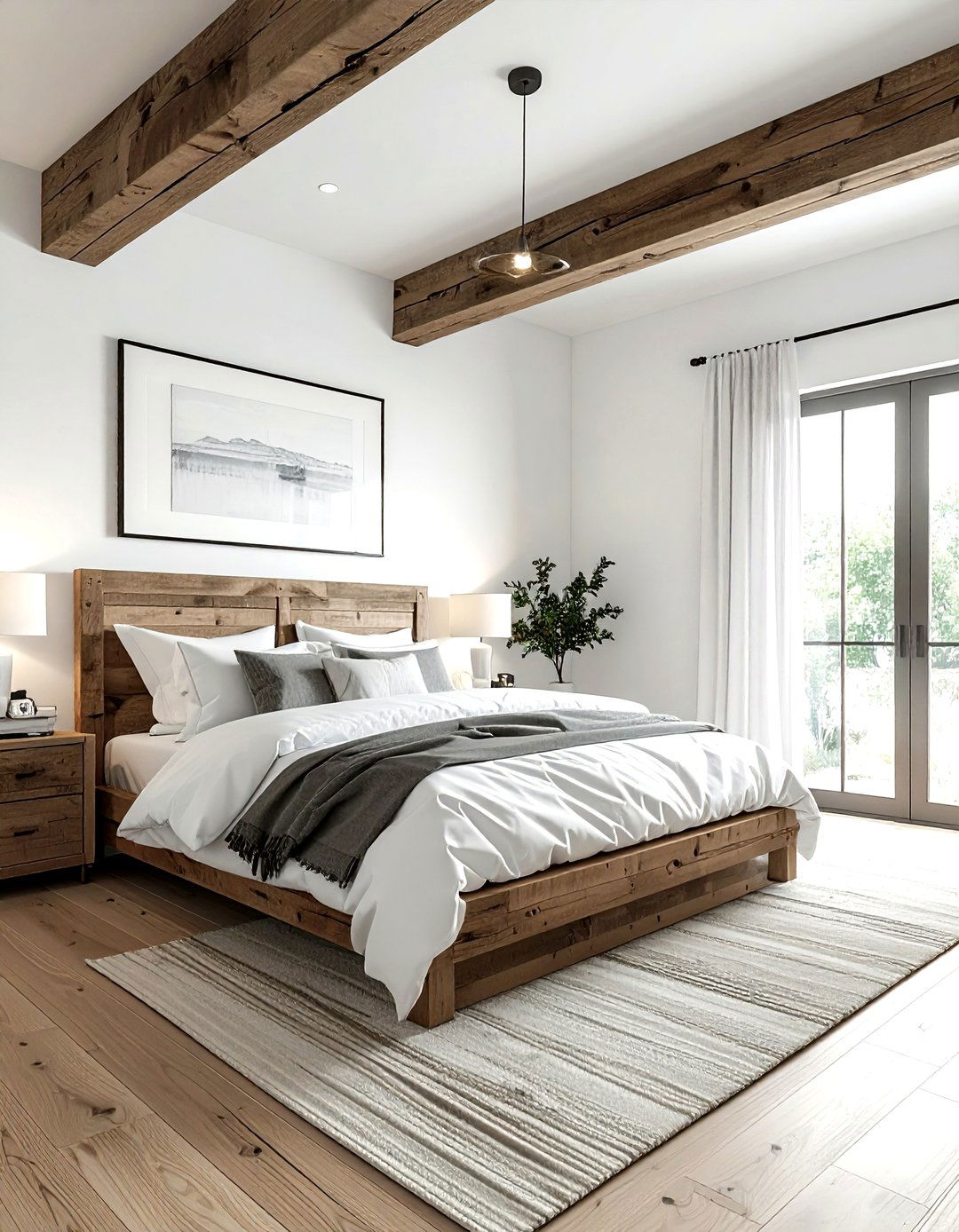 White bedroom wood accents - 30 white bedroom design ideas