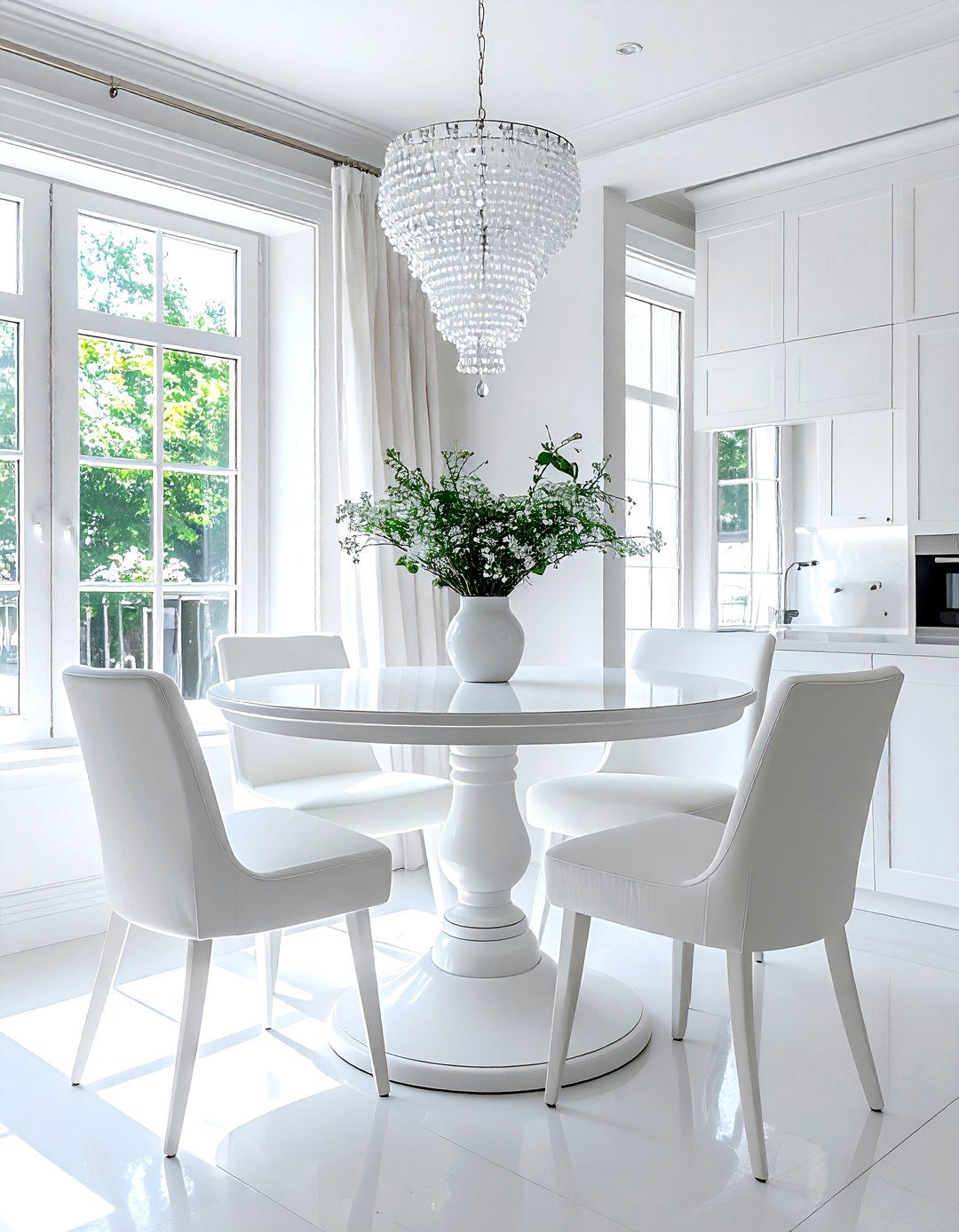 White breakfast nook - 30 all white decor ideas