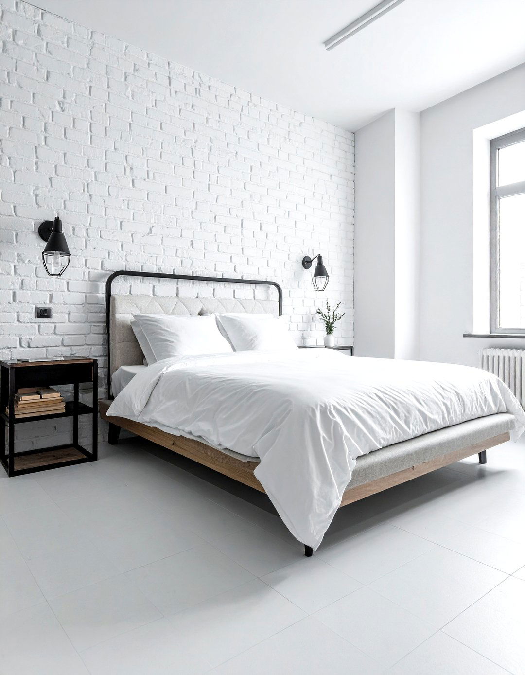White brick industrial bedroom - 30 industrial white bedroom ideas