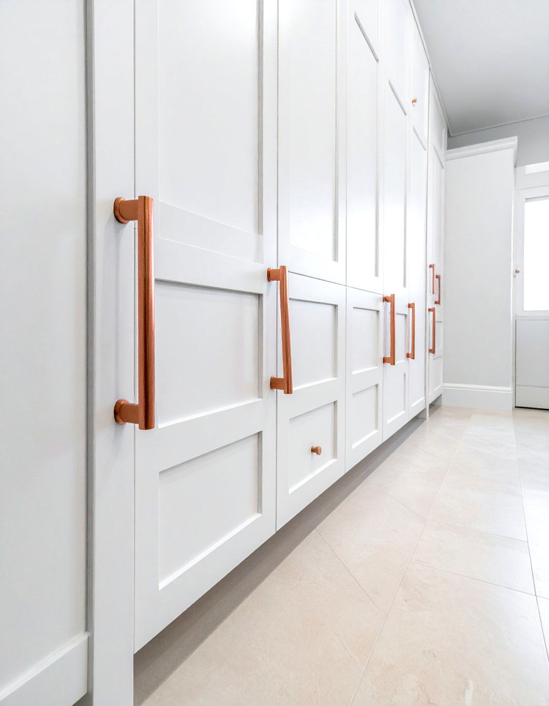 White cabinets copper hardware - 30 white kitchen cabinet ideas