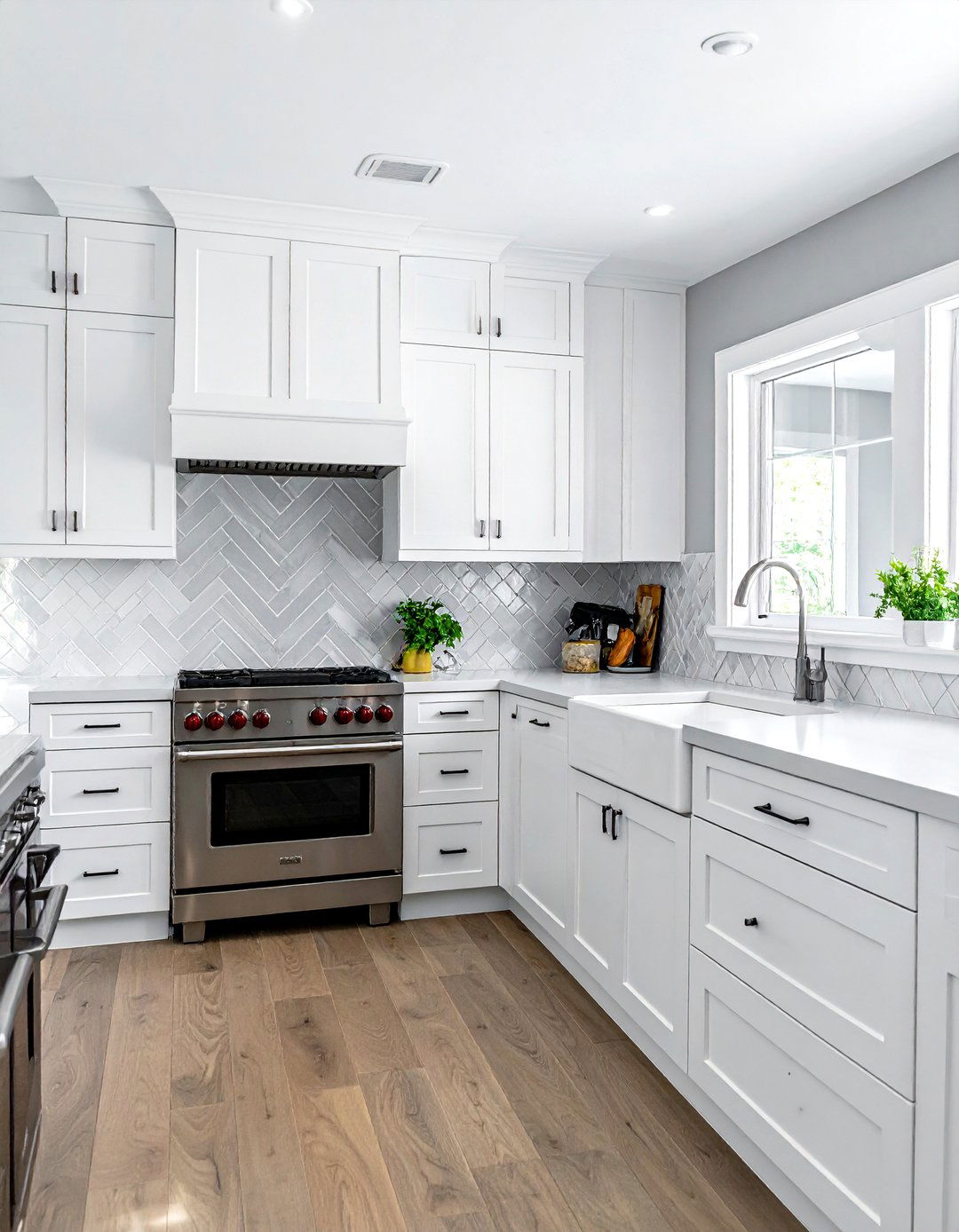 White cabinets gray backsplash - 30 white kitchen cabinet ideas