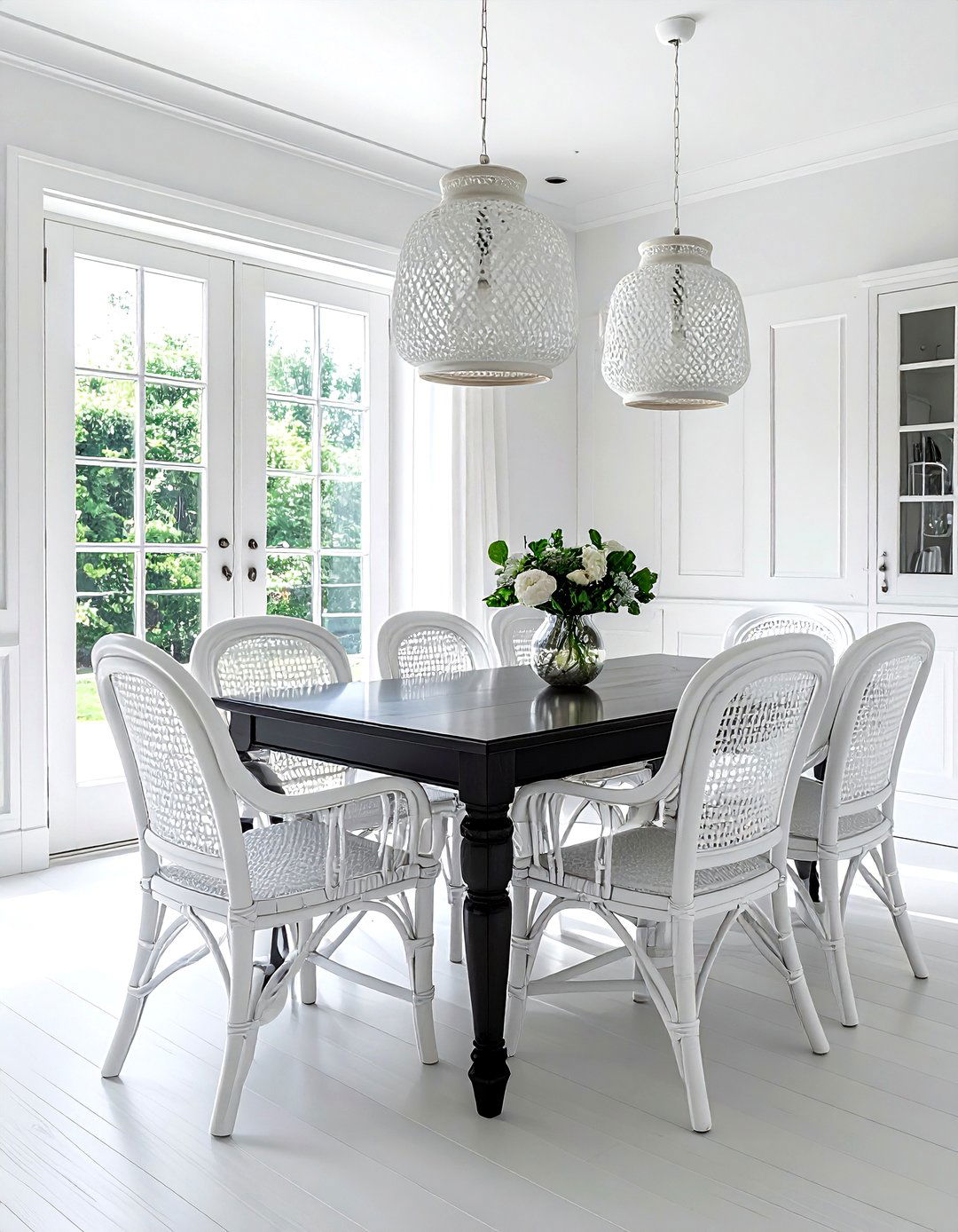 White cane dining chairs - 30 cane dining room ideas