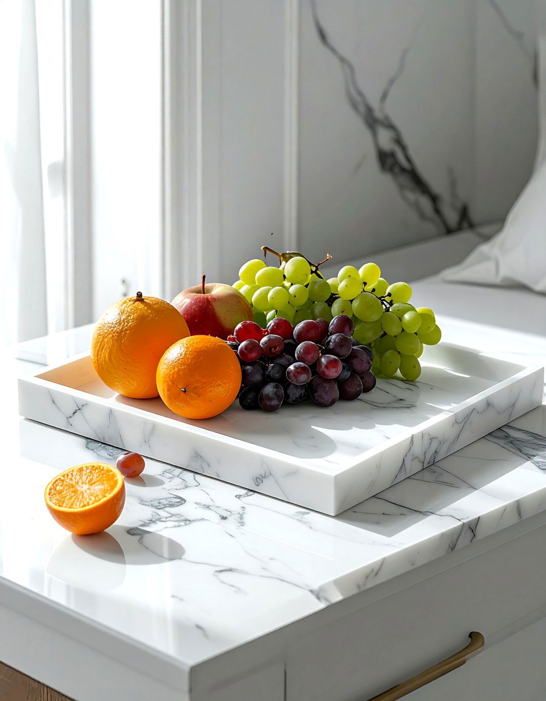White carrara marble tray - 30 marble tray ideas