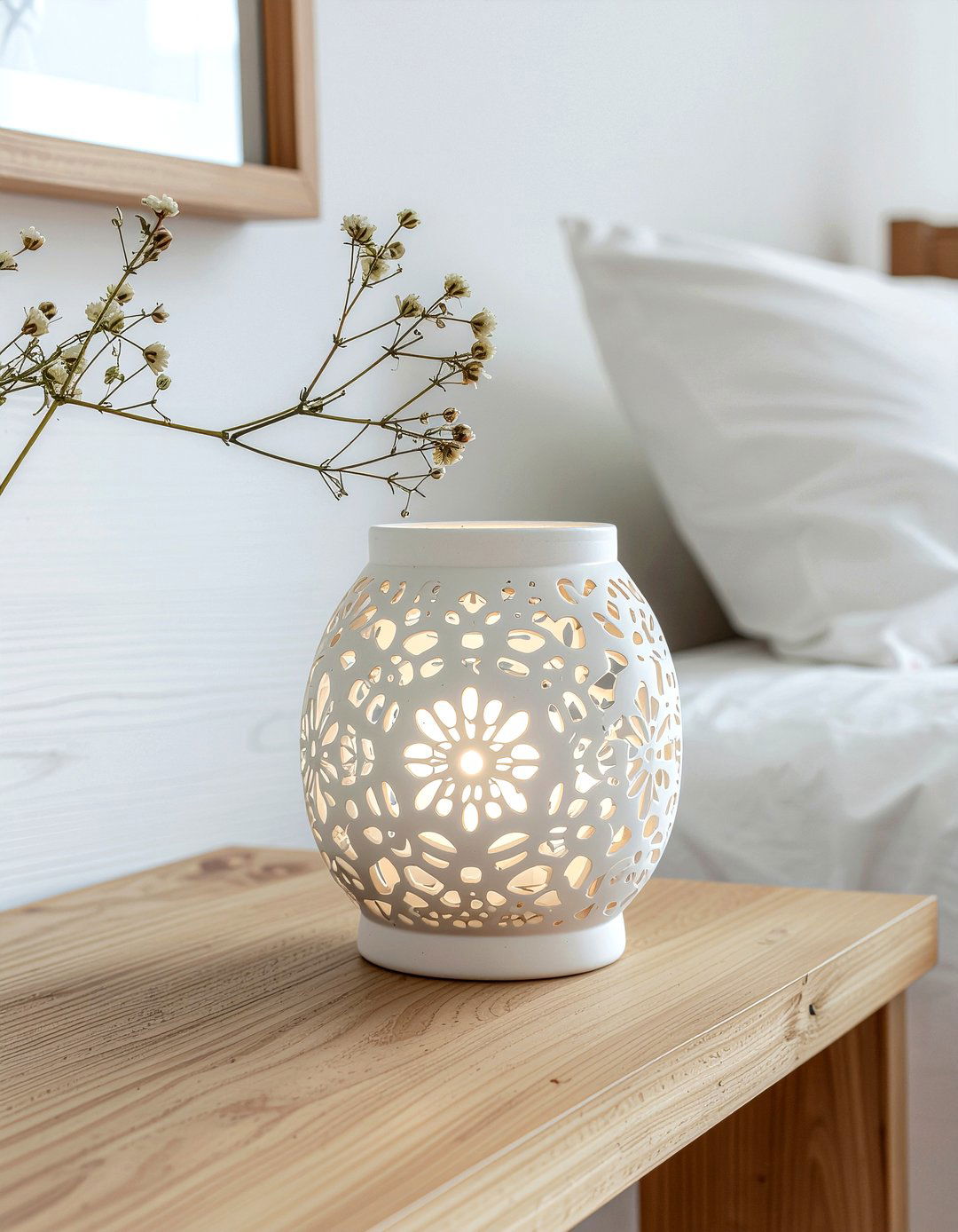 White ceramic lantern - 30 bedroom candle lanterns