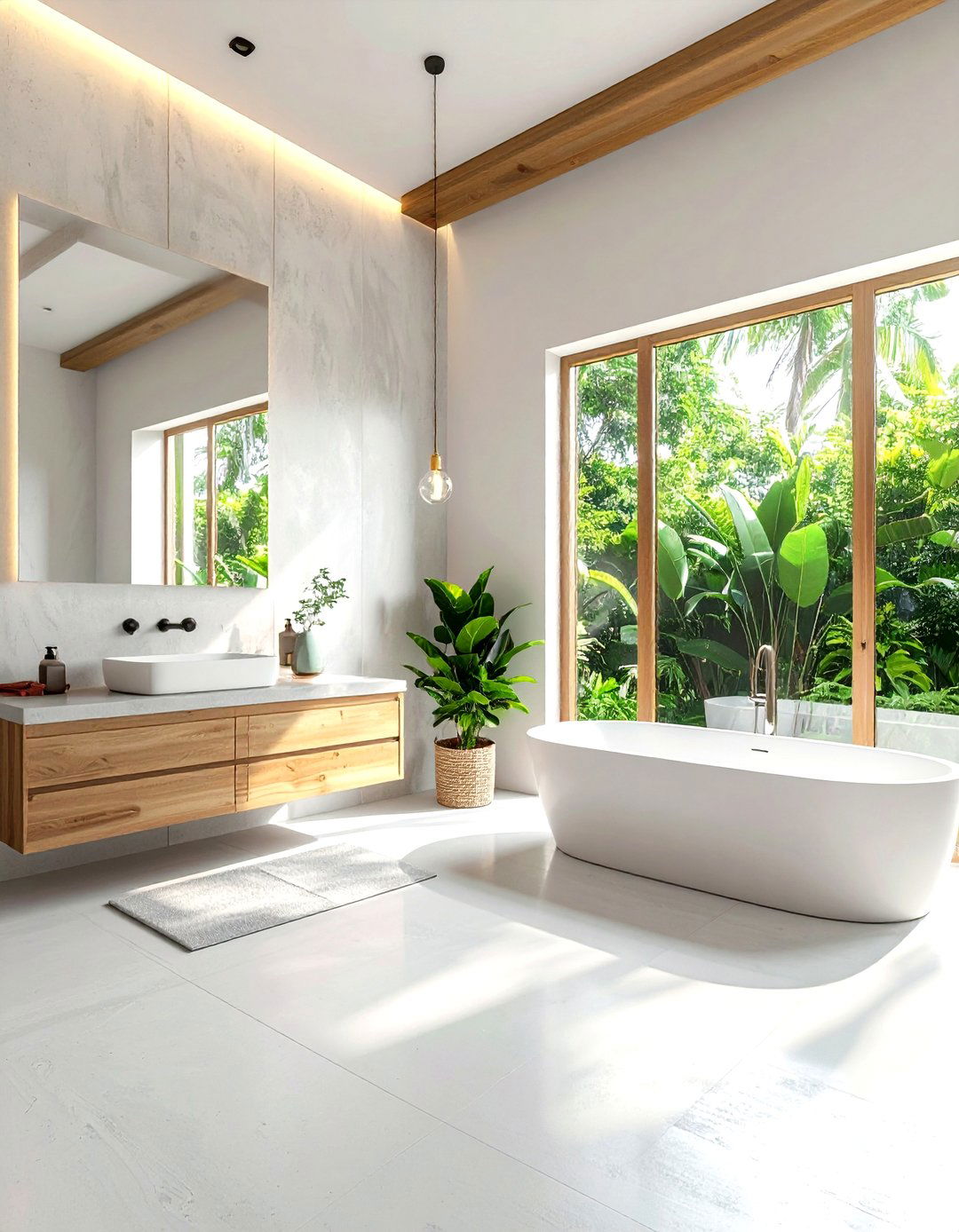 White concrete bathroom surface - 30 concrete countertop bathroom ideas