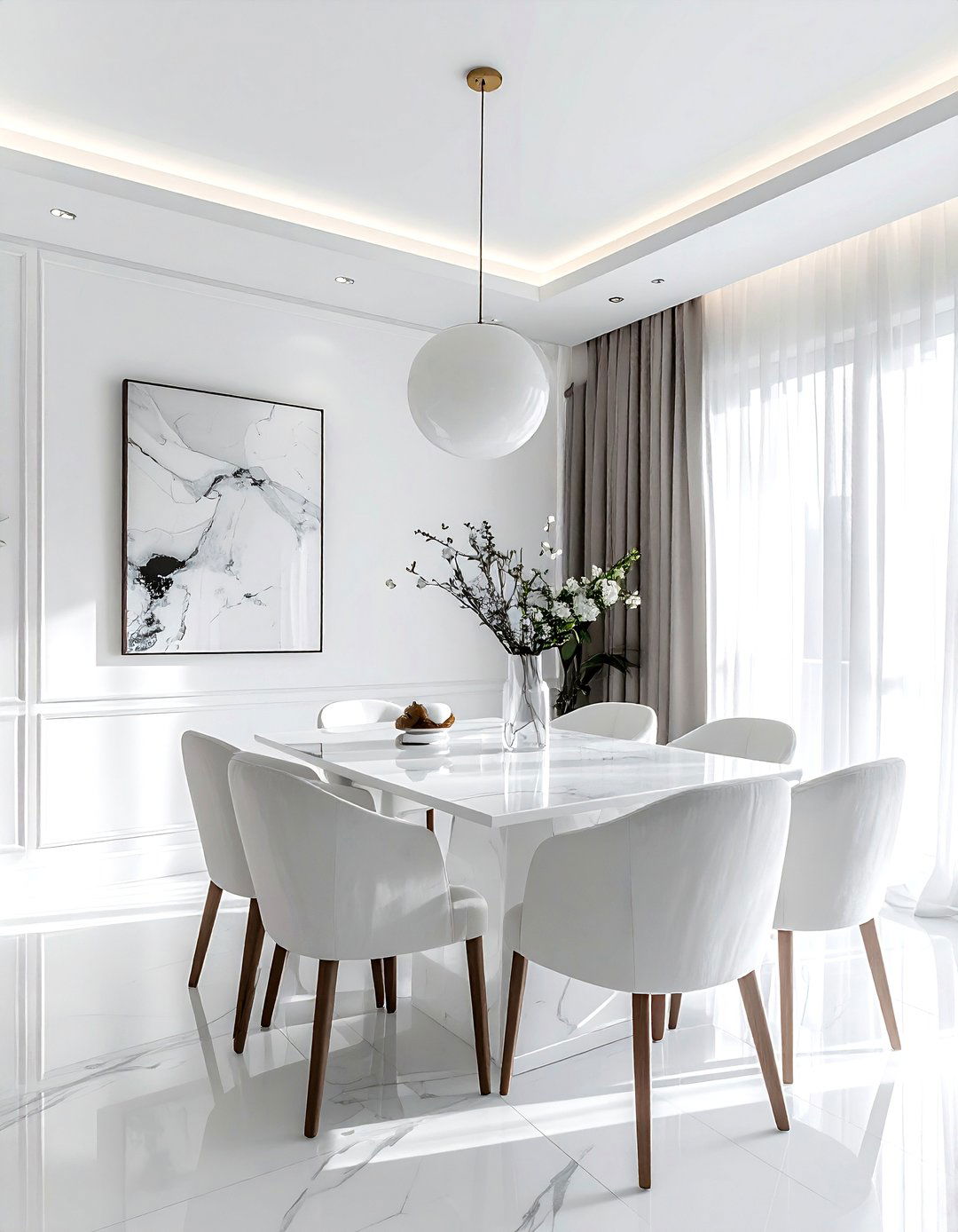 White dining room - 30 spacious dining room ideas