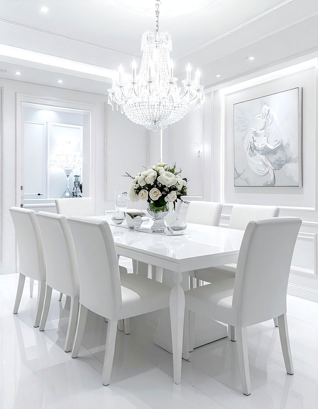 White dining room - 30 all white decor ideas