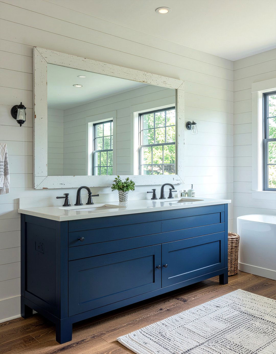 White farmhouse bathroom mirror - 30 framed bathroom mirror ideas