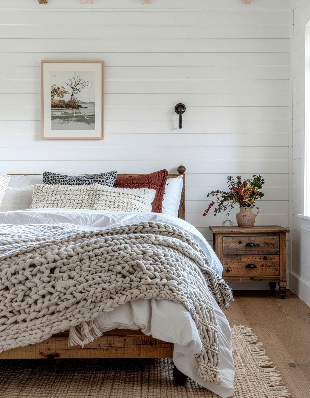 White farmhouse board and batten - 30 bedroom board and batten ideas