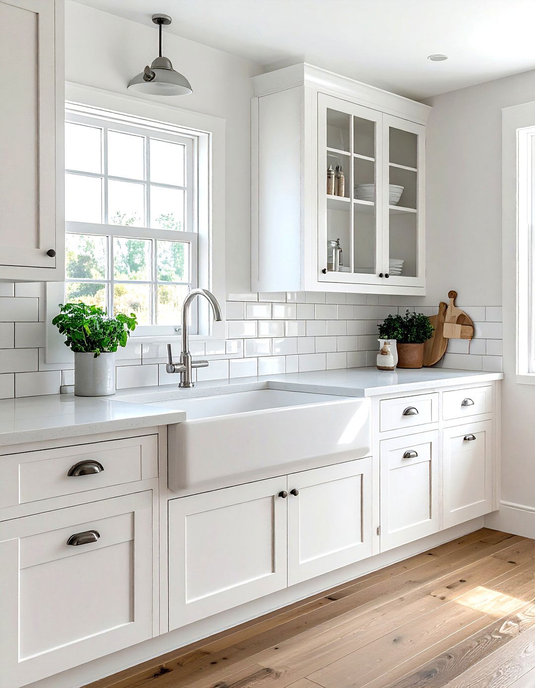 White fireclay farmhouse sink - 30 farmhouse sink kitchen ideas