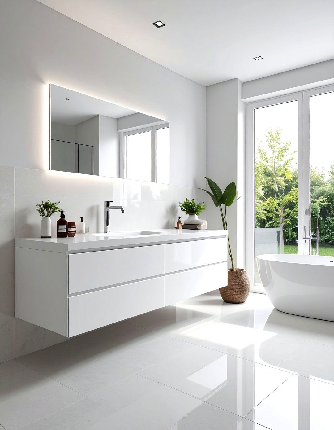 White floating vanity - 30 floating vanity ideas