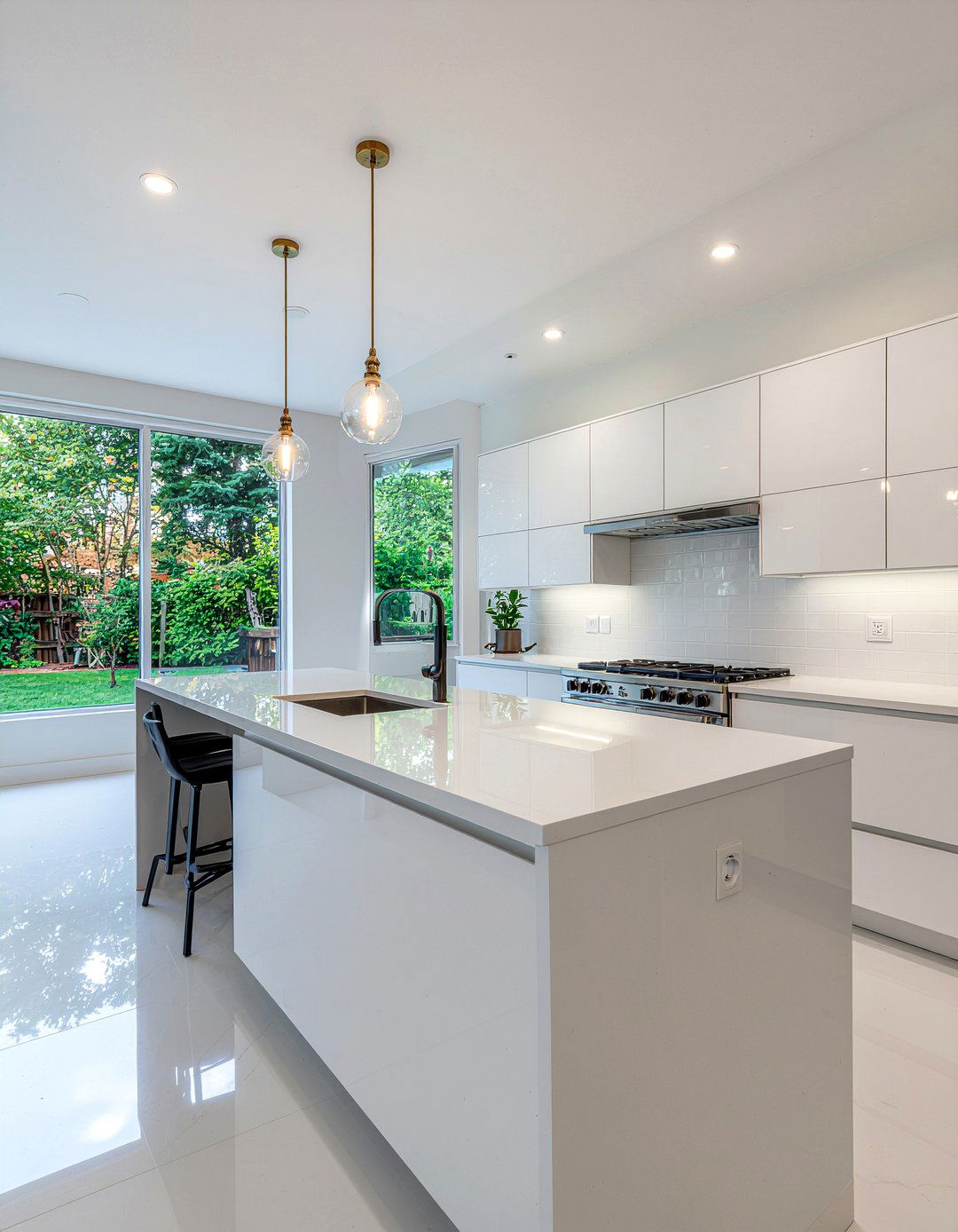 White gloss kitchen - 30 sleek modern kitchen ideas