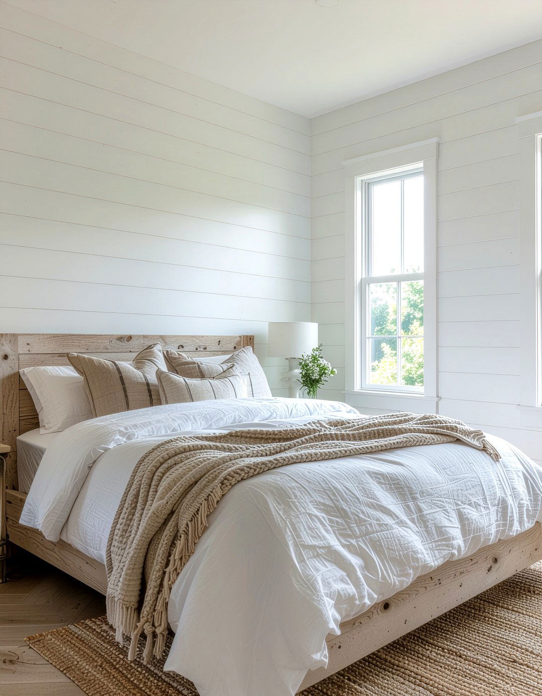 White horizontal shiplap bedroom - 30 bedroom shiplap walls