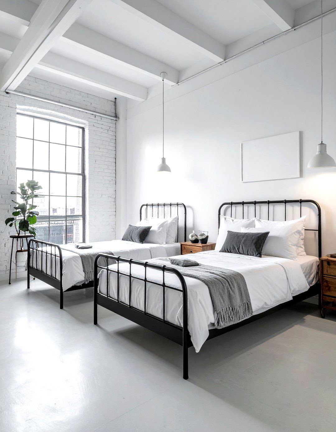 White industrial guest bedroom - 30 industrial white bedroom ideas