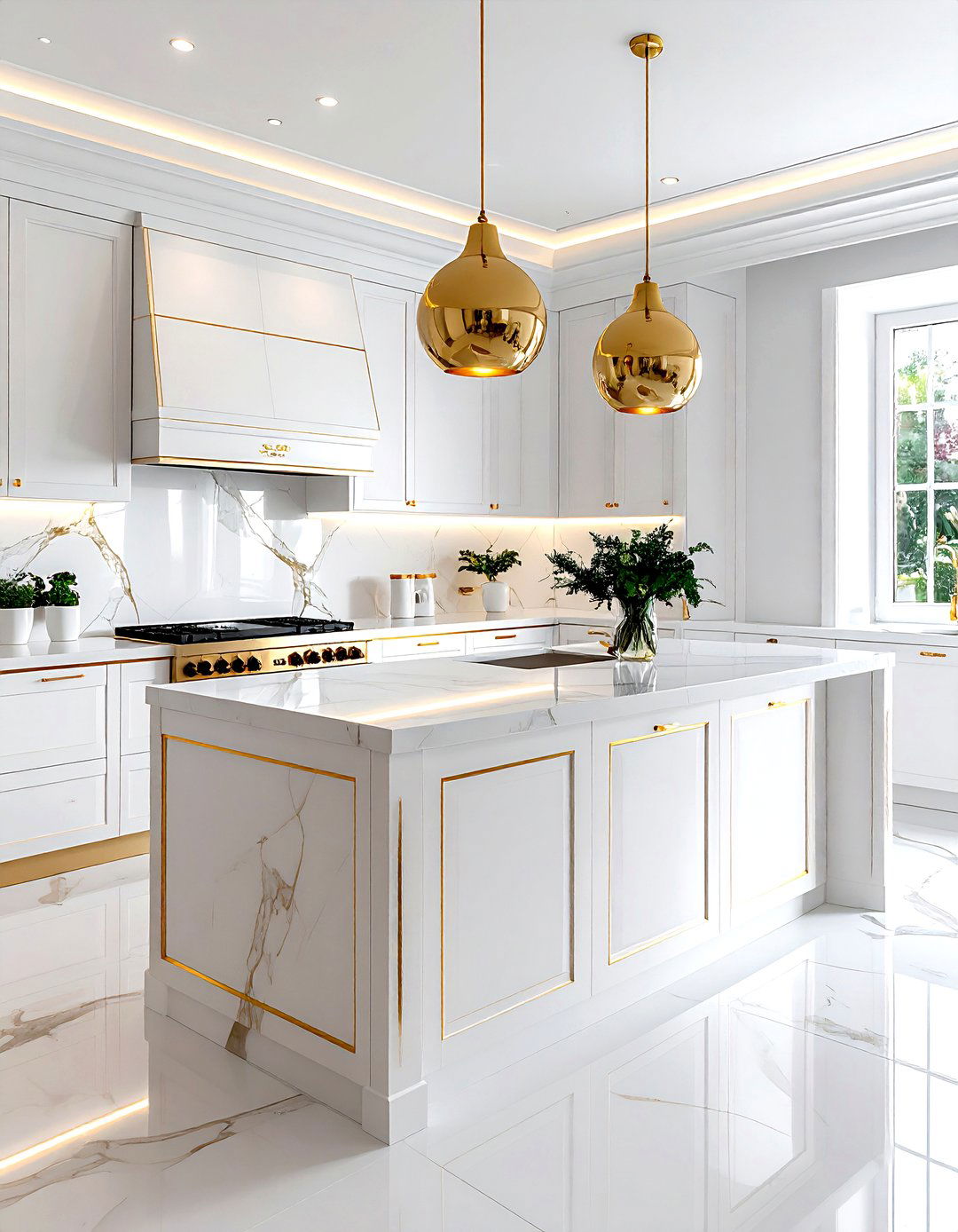 White kitchen gold trim - 30 gold and white kitchen ideas