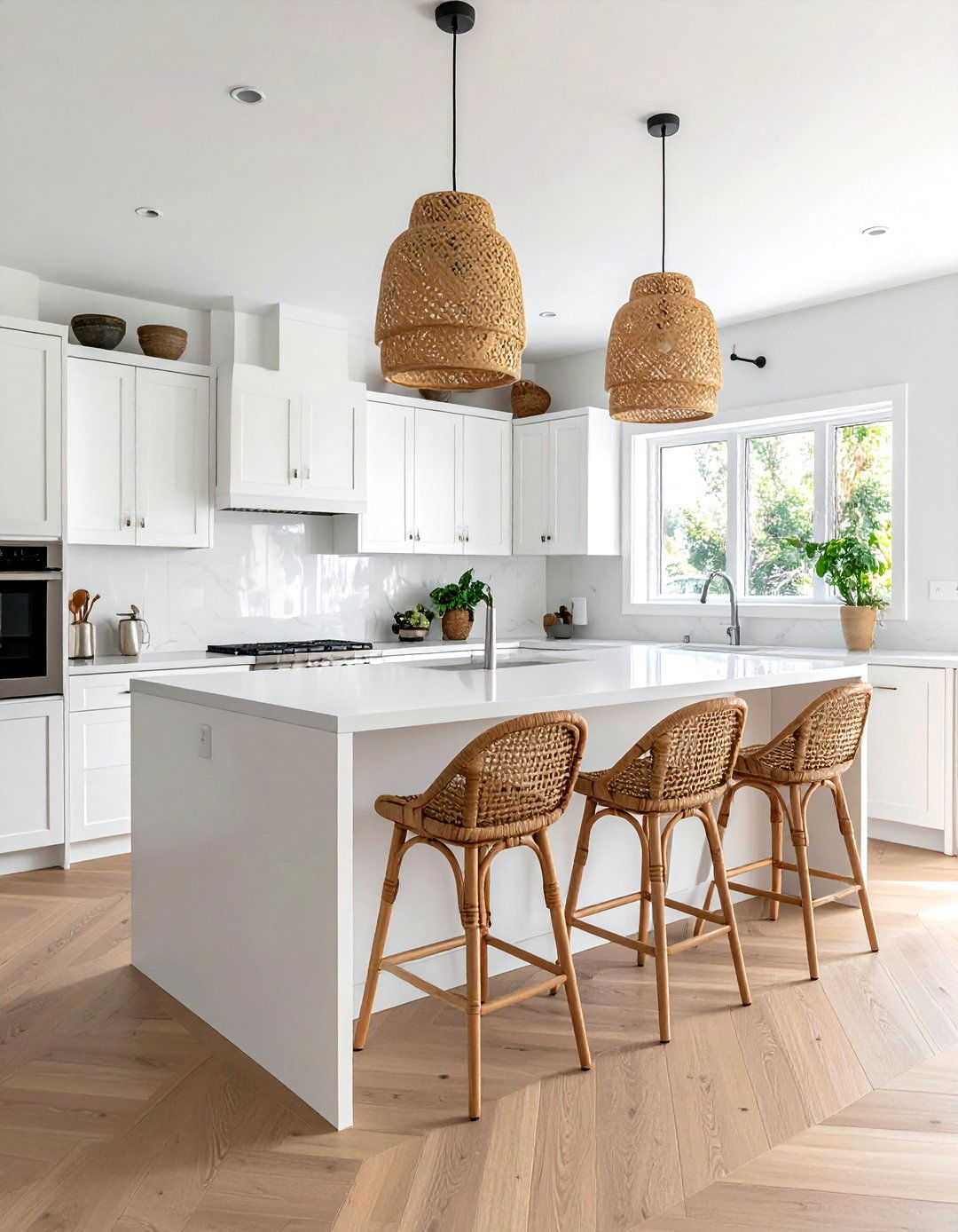 White kitchen island seating - 30 white kitchen cabinet ideas
