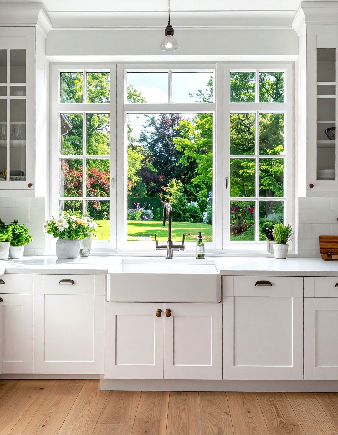 White kitchen window view - 30 white kitchen cabinet ideas