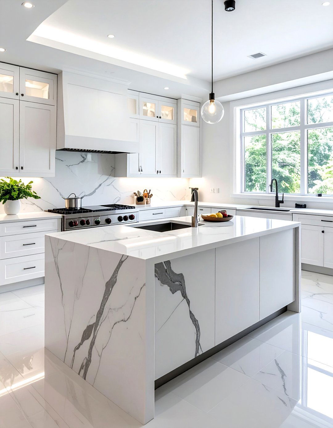 White kitchen with quartz countertops - 30 warm white kitchen ideas