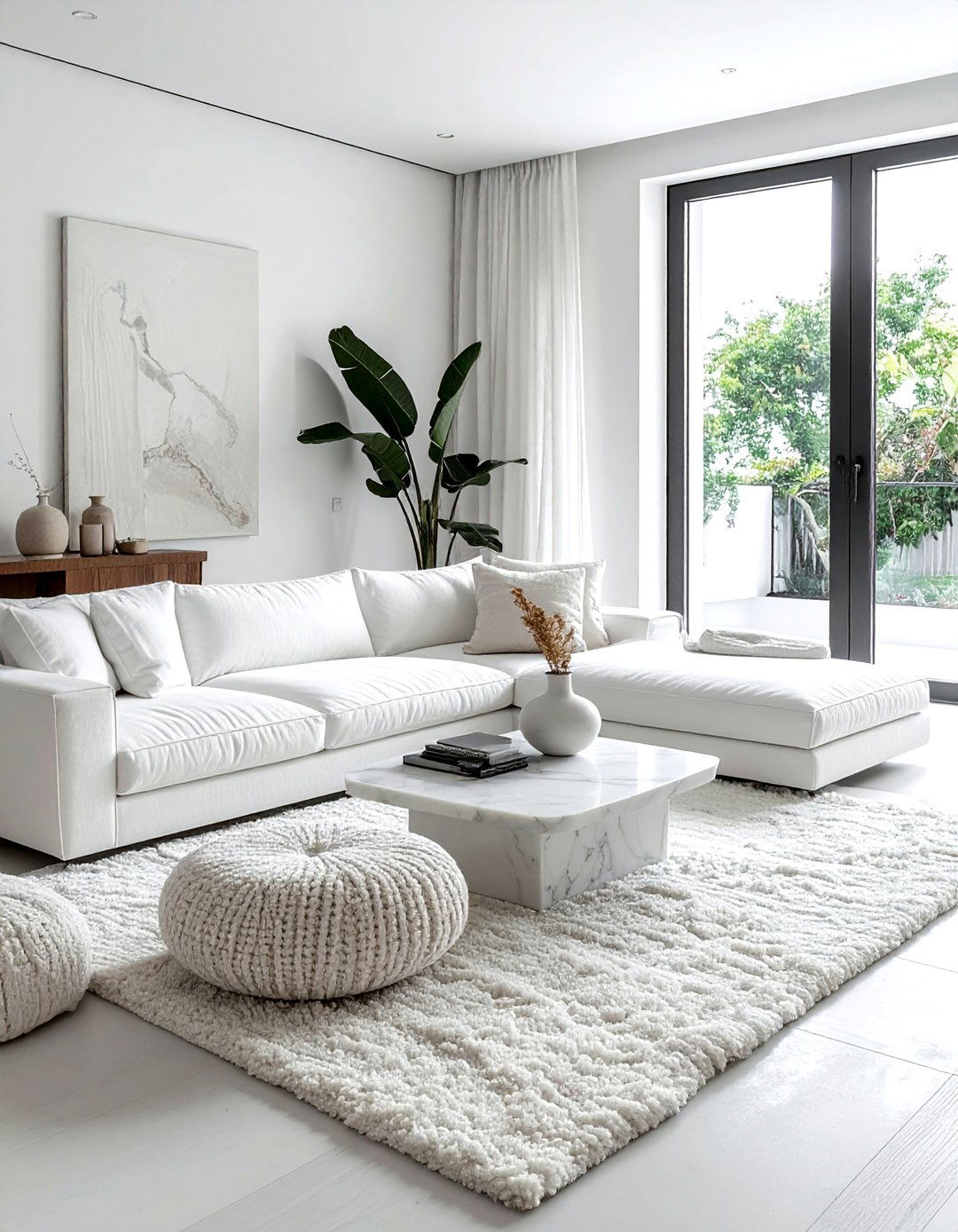 White living room - 30 monochromatic decor ideas