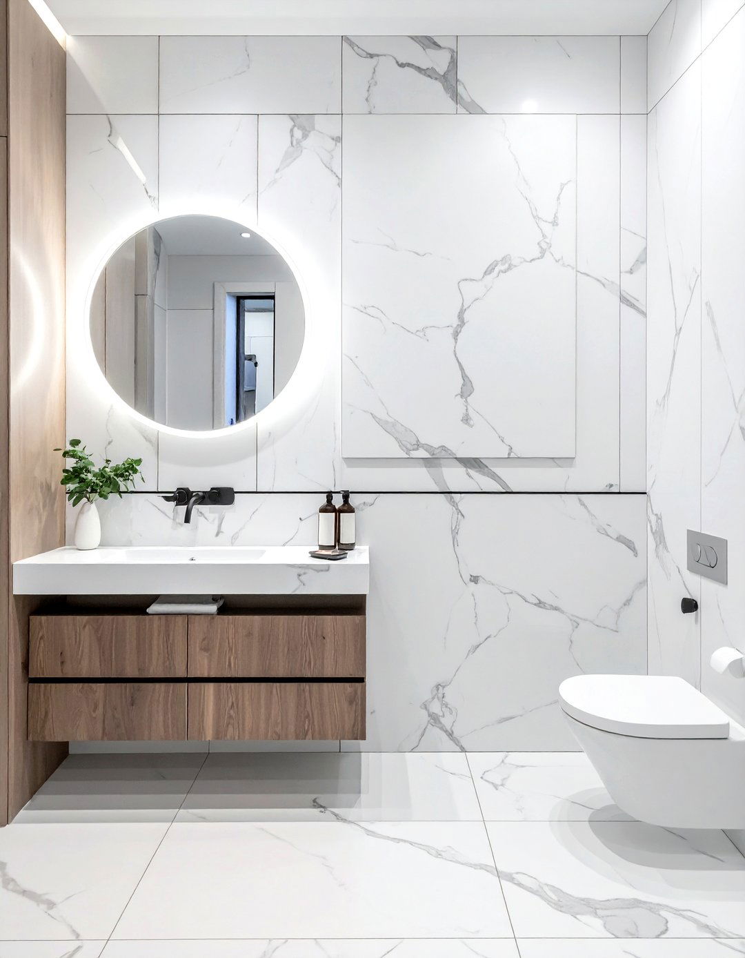 White marble backsplash bathroom - 30 white marble bathroom ideas