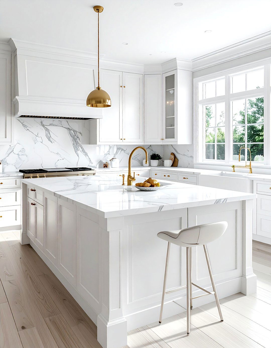 White marble counters - 30 cottage kitchen ideas
