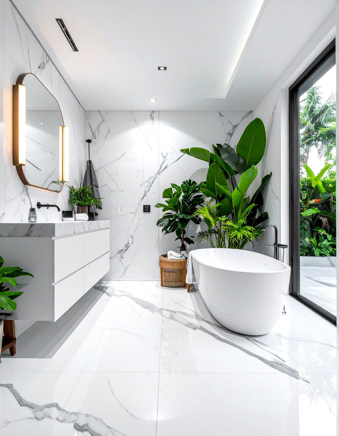 White marble guest bathroom - 30 white marble bathroom ideas