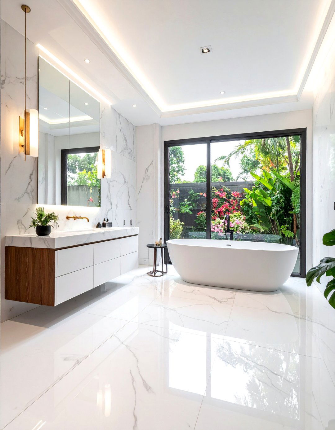 White marble master bathroom - 30 white marble bathroom ideas