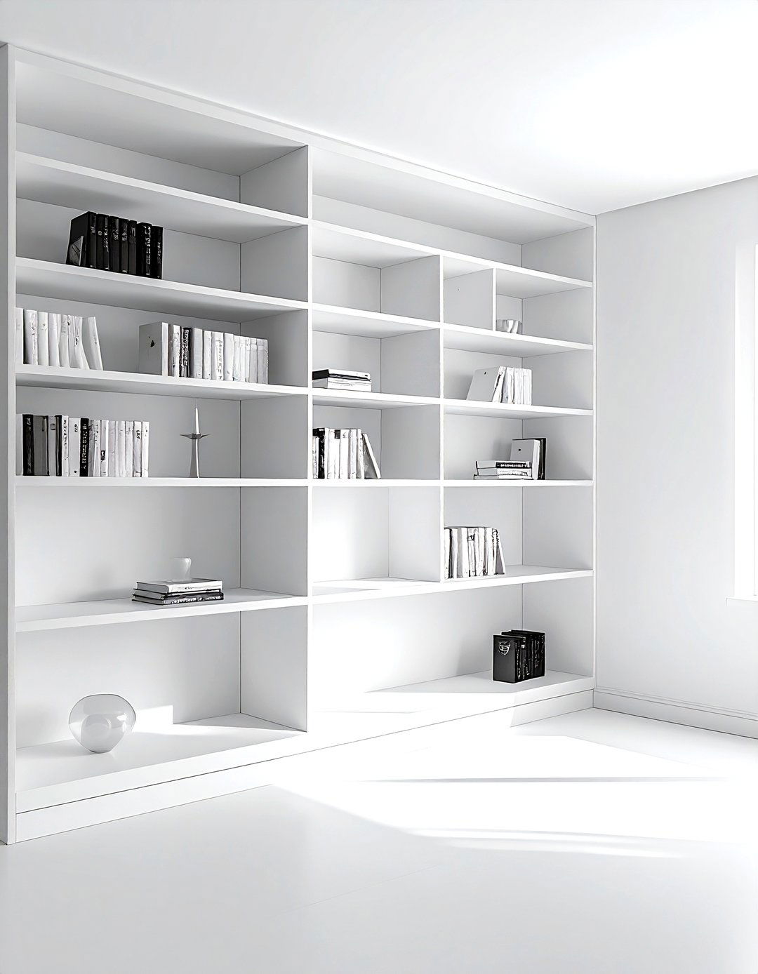White minimalist bookcase - 30 built-in bookcase ideas