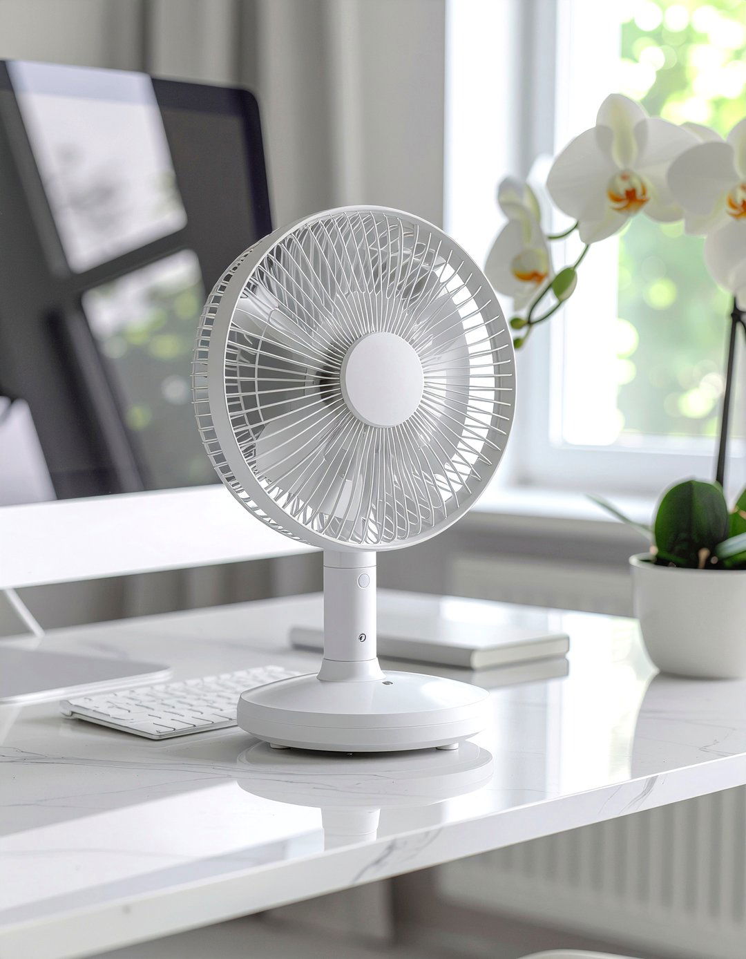 White minimalist desk fan - 30 bedroom desk fans