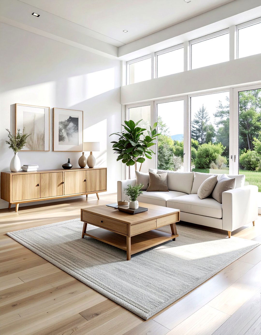 White oak furniture living room - 30 airy living room ideas