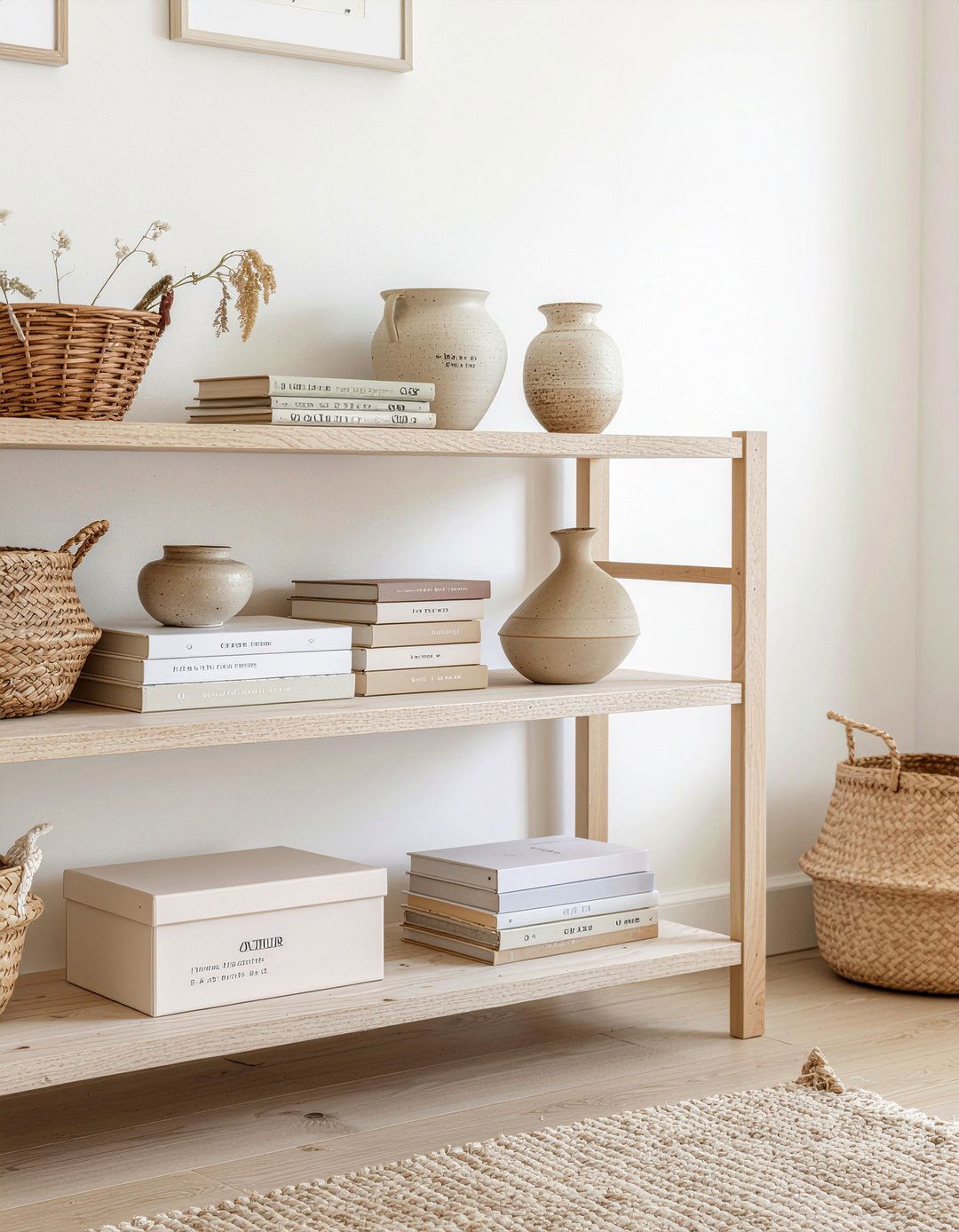 White oak shelving - 30 living room bookshelf styling ideas