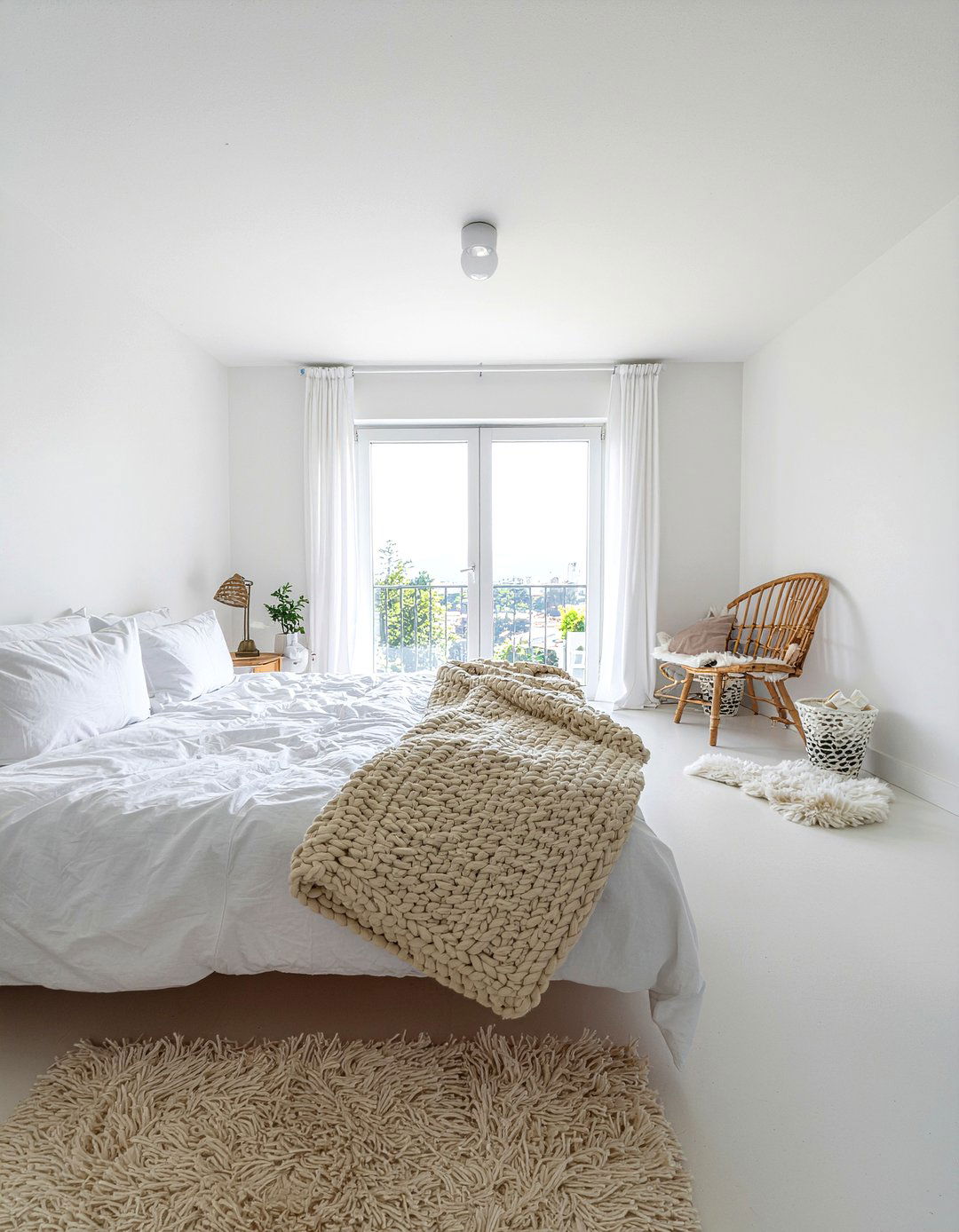 White on white bedroom - 30 tiny bedroom ideas